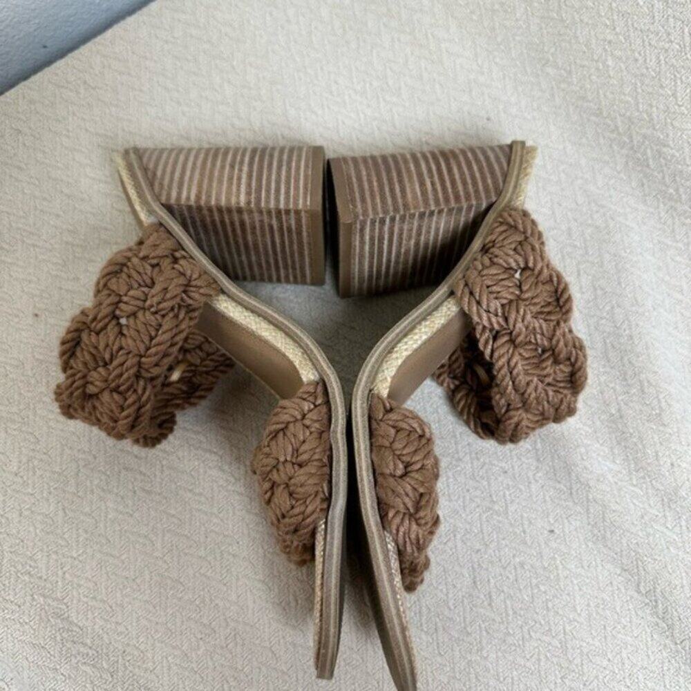 DV by Dolce Vita Roulette Toffee Brown Woven Block Heel Sandals Women’s 10 - Picture 9 of 12